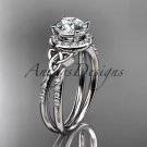 14kt white gold diamond celtic trinity knot wedding ring, engagement ring CT7373