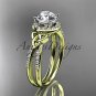 14kt yellow gold diamond celtic trinity knot wedding ring, engagement ring CT7373