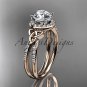 14kt rose gold diamond celtic trinity knot wedding ring, engagement ring CT7373