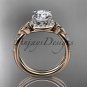 14kt rose gold diamond celtic trinity knot wedding ring, engagement ring CT7373