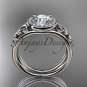 14kt white gold diamond celtic trinity knot wedding ring, engagement set CT7131S