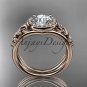 14kt rose gold diamond celtic trinity knot wedding ring, engagement set CT7131S