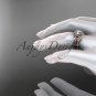 14kt rose gold diamond celtic trinity knot wedding ring, engagement set CT7131S
