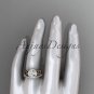 14kt rose gold diamond celtic trinity knot wedding ring, engagement set CT7131S