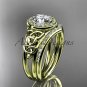 14kt yellow gold diamond celtic trinity knot wedding ring, engagement set CT7131S