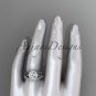14kt white gold diamond celtic trinity knot engagement set with a Moissanite center stone CT7131S