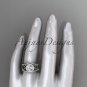 14kt white gold diamond celtic trinity knot wedding ring with a Moissanite center stone CT7131S