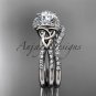 Platinum diamond celtic trinity knot engagement set with a Moissanite center stone CT7155S
