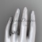 14kt white gold diamond celtic trinity knot wedding band, engagement ring CT7193B