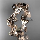 14kt rose gold diamond celtic trinity knot wedding band, engagement ring CT7193B