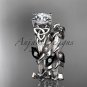 14kt white gold diamond celtic trinity knot wedding ring, engagement set CT7215S
