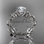 14kt white gold diamond celtic trinity knot wedding ring, engagement set CT7215S
