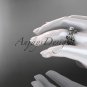 14kt white gold diamond celtic trinity knot wedding ring, engagement set CT7215S