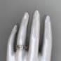 14k rose gold diamond leaf and vine wedding ring, engagement ring, wedding band ADLR3A