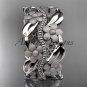 14kt white gold leaf and vine wedding band, engagement ring ADLR188G