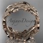 14kt rose gold leaf and vine wedding band, engagement ring ADLR188G