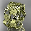 14kt yellow gold leaf and vine wedding band, engagement ring ADLR188G
