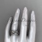 14kt white gold leaf and vine wedding band, engagement ring ADLR188G
