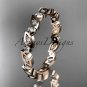 14k rose gold diamond leaf and vine wedding band,engagement ring ADLR12B
