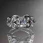 14kt white gold diamond floral, butterfly wedding ring, engagement ring, wedding band ADLR136