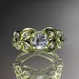 14kt yellow gold engagement ring with a Forever One Moissanite center stone ADLR136