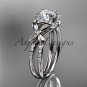 Platinum diamond engagement ring with a Forever One Moissanite center stone ADLR140