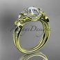 14kt yellow gold engagement ring with a Forever One Moissanite center stone ADLR140