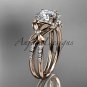 14kt rose engagement ring with a Forever One Moissanite center stone ADLR140