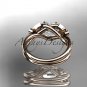 14kt rose gold diamond butterfly wedding ring, engagement ring ADLR141