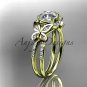14kt yellow gold engagement ring with a Forever One Moissanite center stone ADLR141