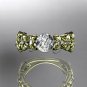 14kt yellow gold engagement ring with a Forever One Moissanite center stone ADLR149