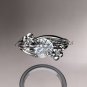 Platinum diamond engagement ring with a Forever One Moissanite center stone ADLR159