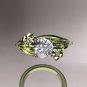 14k yellow gold diamond engagement ring with a Forever One Moissanite center stone ADLR159