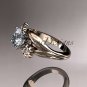 14kt rose gold diamond leaf and vine wedding ring, engagement ring ADLR159
