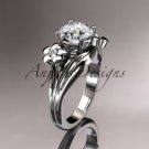 Platinum diamond leaf and vine wedding ring, engagement ring ADLR159