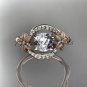 14kt rose gold diamond engagement ring with a "Forever Brilliant" Moissanite center stone ADLR166