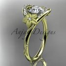 14kt yellow gold diamond engagement ring with a "Forever Brilliant" Moissanite center stone ADLR166