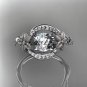 Platinum diamond unique engagement ring with a "Forever Brilliant" Moissanite center stone ADLR166