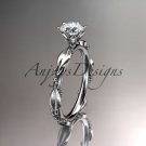 Platinum diamond vine and leaf engagement ring ADLR178