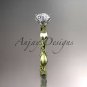 14k yellow gold diamond with a Forever One Moissanite center stone ADLR178