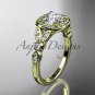 14kt yellow gold diamond engagement ring with a Forever One Moissanite center stone ADLR179