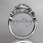 Platinum diamond leaf and vine wedding ring, engagement ring ADLR179