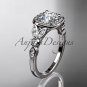 14kt white gold diamond leaf and vine wedding ring, engagement ring ADLR179