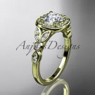 14kt yellow gold diamond leaf and vine wedding ring, engagement ring ADLR179