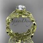 14kt yellow gold diamond engagement ring with a Forever One Moissanite center stone ADLR188