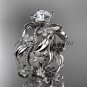 Platinum diamond leaf and vine wedding ring, engagement ring ADLR188