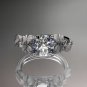 Platinum diamond engagement ring with a Forever One Moissanite center stone ADLR189