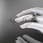 14kt white gold diamond leaf and vine wedding ring, engagement ring ADLR188