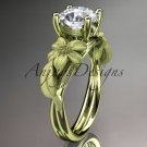 14kt yellow gold engagement ring with a Forever One Moissanite  center stone ADLR189