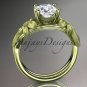 14kt yellow gold engagement ring with a Forever One Moissanite center stone ADLR189